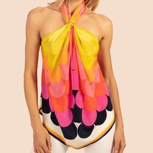 Trina Turk Multicolored Marine Halter Top